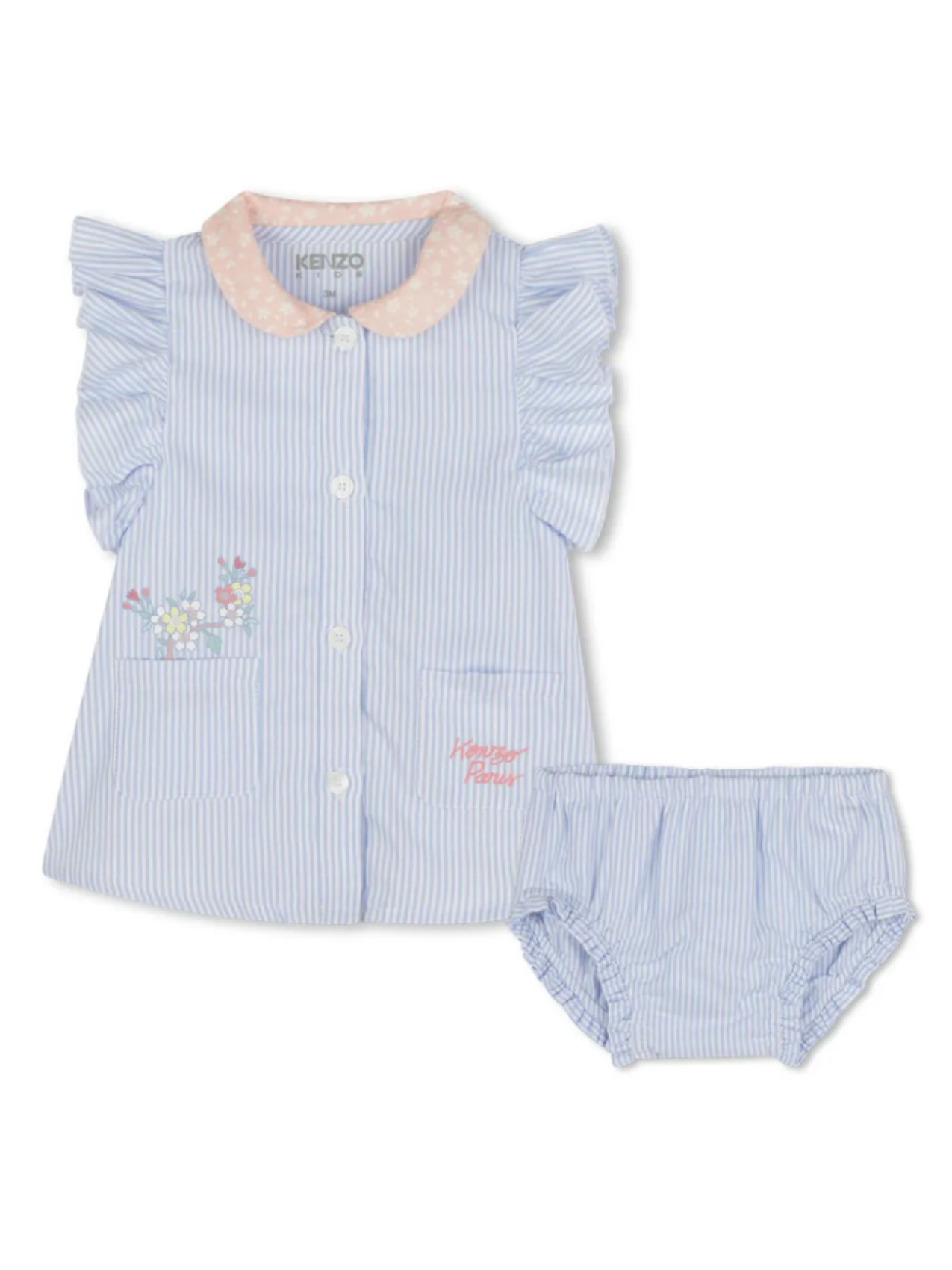 

Kenzo Kids платье в полоску, белый