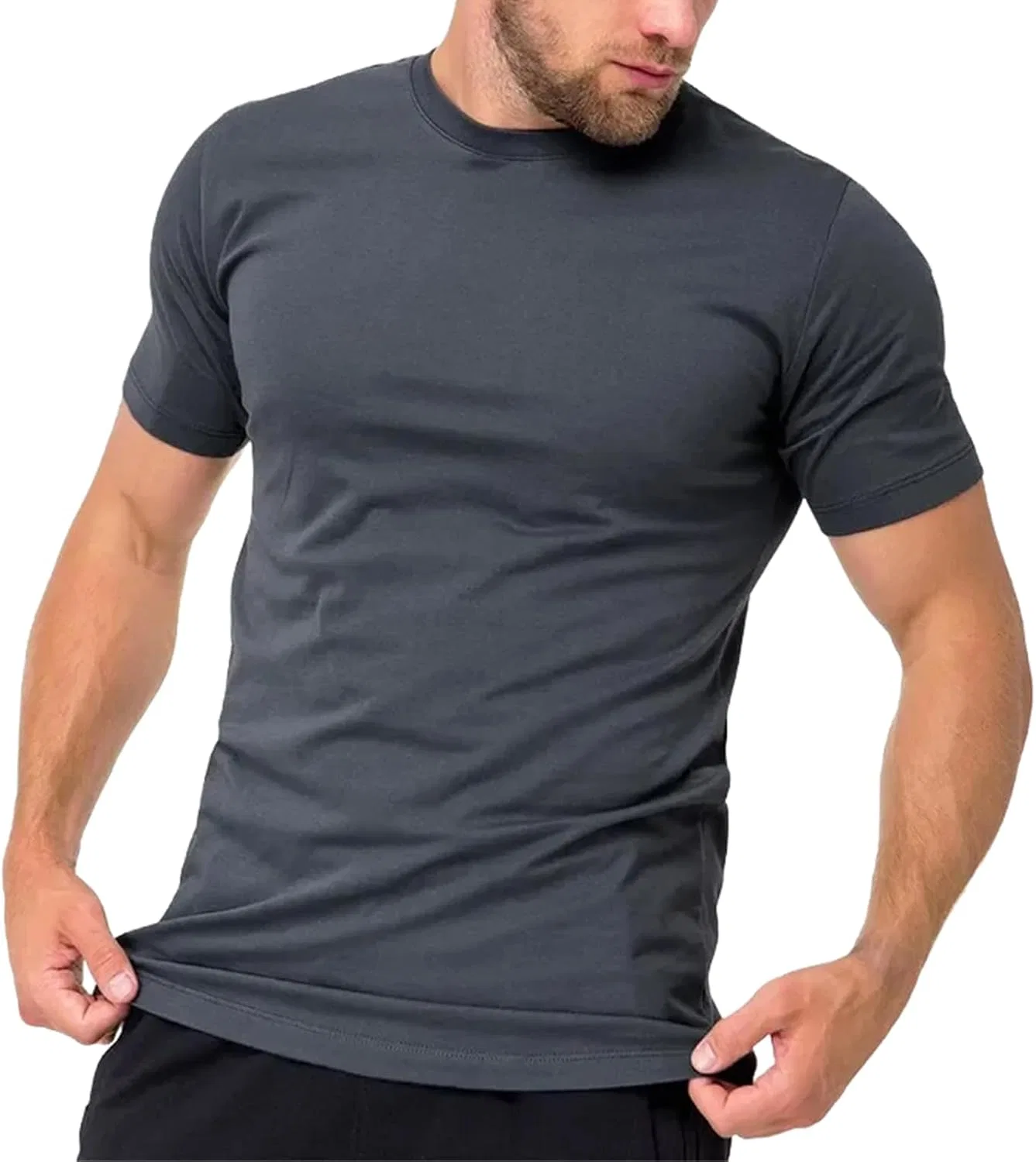 Футболка мужская из хлопка, Dark Grey, Oversized