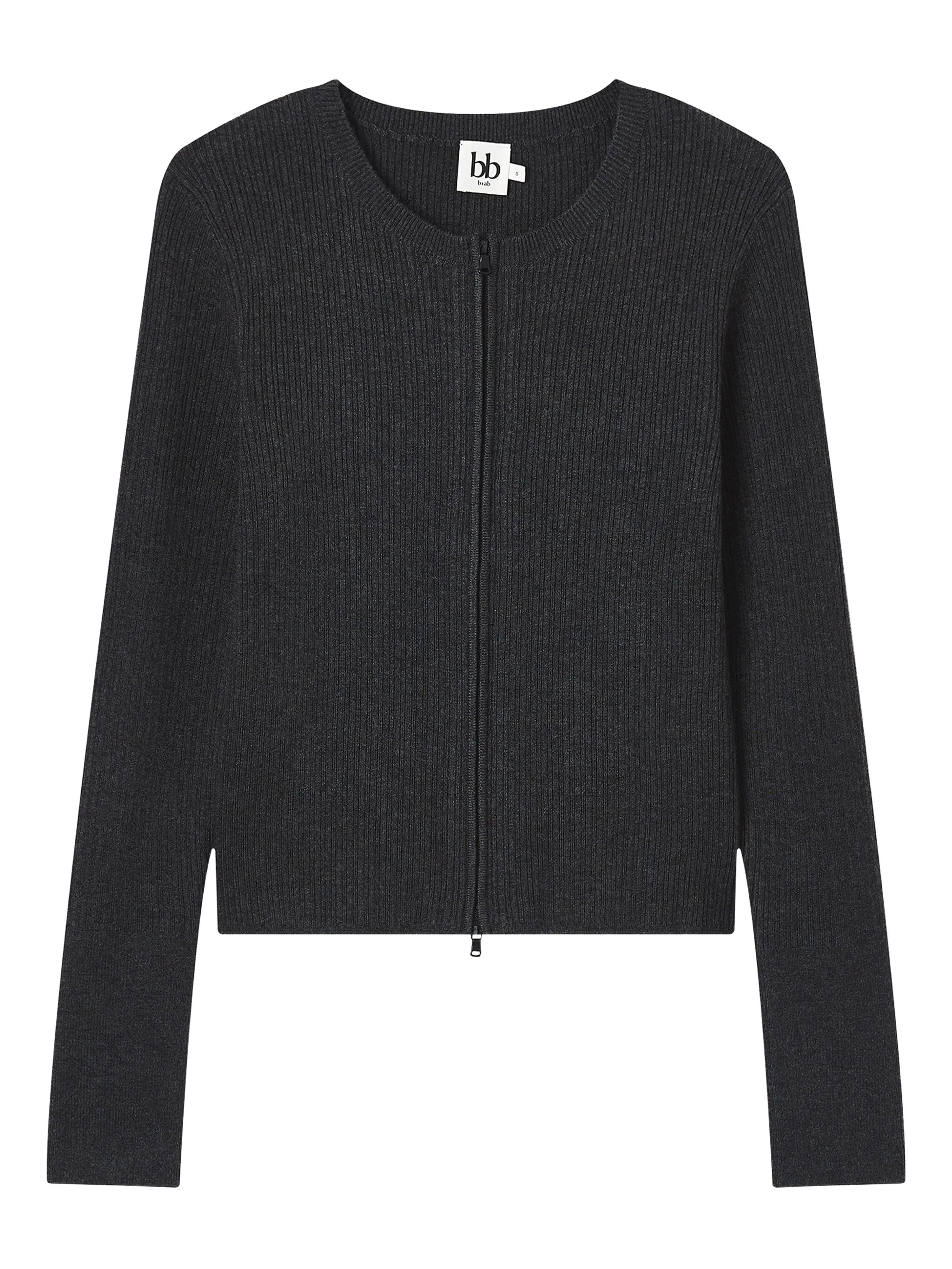 

Кардиган в рубчик на молнии B+Ab, серый