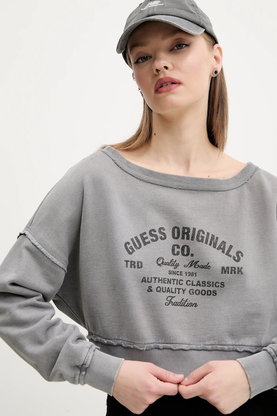 

Хлопковая толстовка Guess Originals, серый