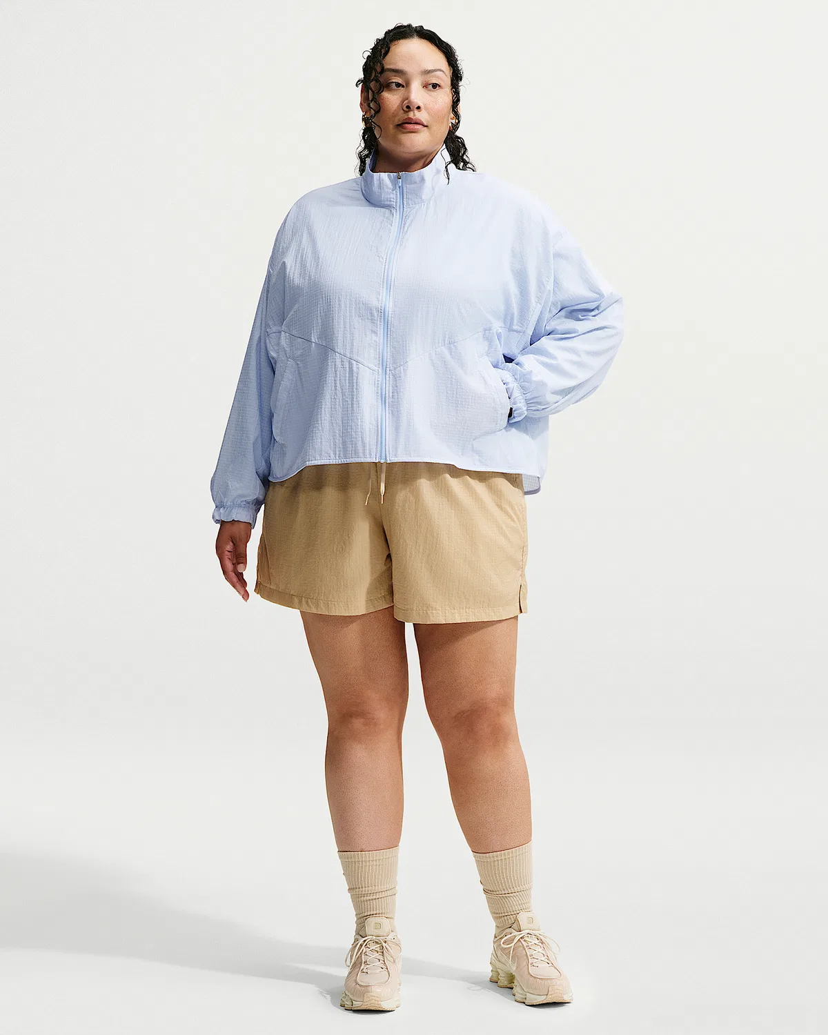 Женская свободная легкая куртка из рипстопа (плюс сайз) Nike Sportswear, Hydrogen Blue/Hydrogen Blue — фото 4