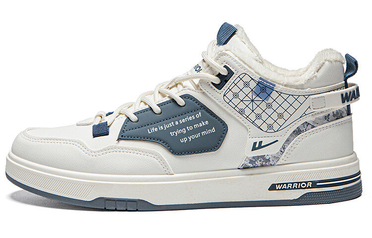 

Кроссовки WARRIOR Skateboarding Shoes Men High-top Beige/Blue, бежевый/синий