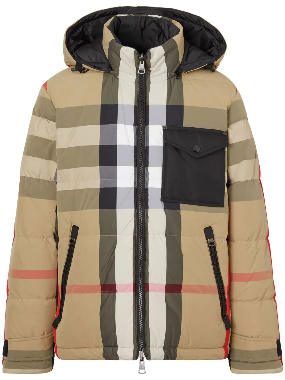 

Двусторонний пуховик в клетку Exaggerated Check BURBERRY, нейтральный