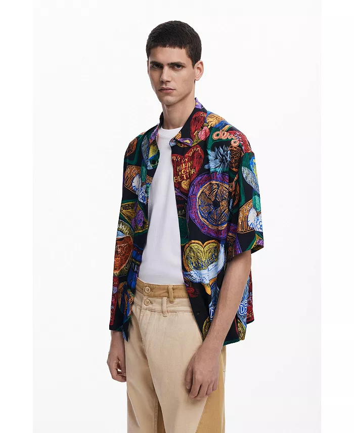 

Мужская футболка с фруктовым принтом Desigual, черный