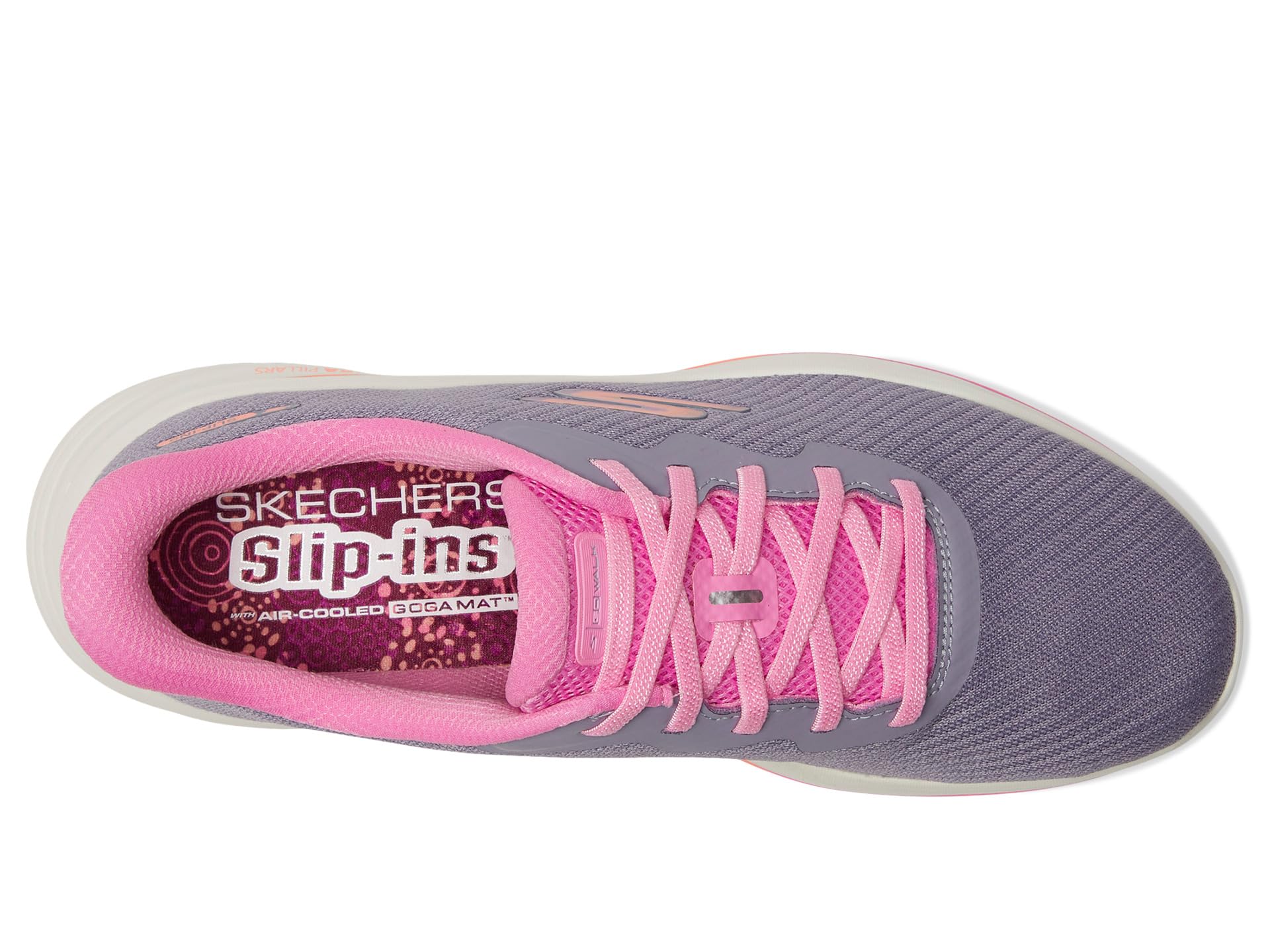 Кроссовки SKECHERS Performance Go Walk 8 Nadia Hands Free Slip-Ins, Gray/Pink — фото 2