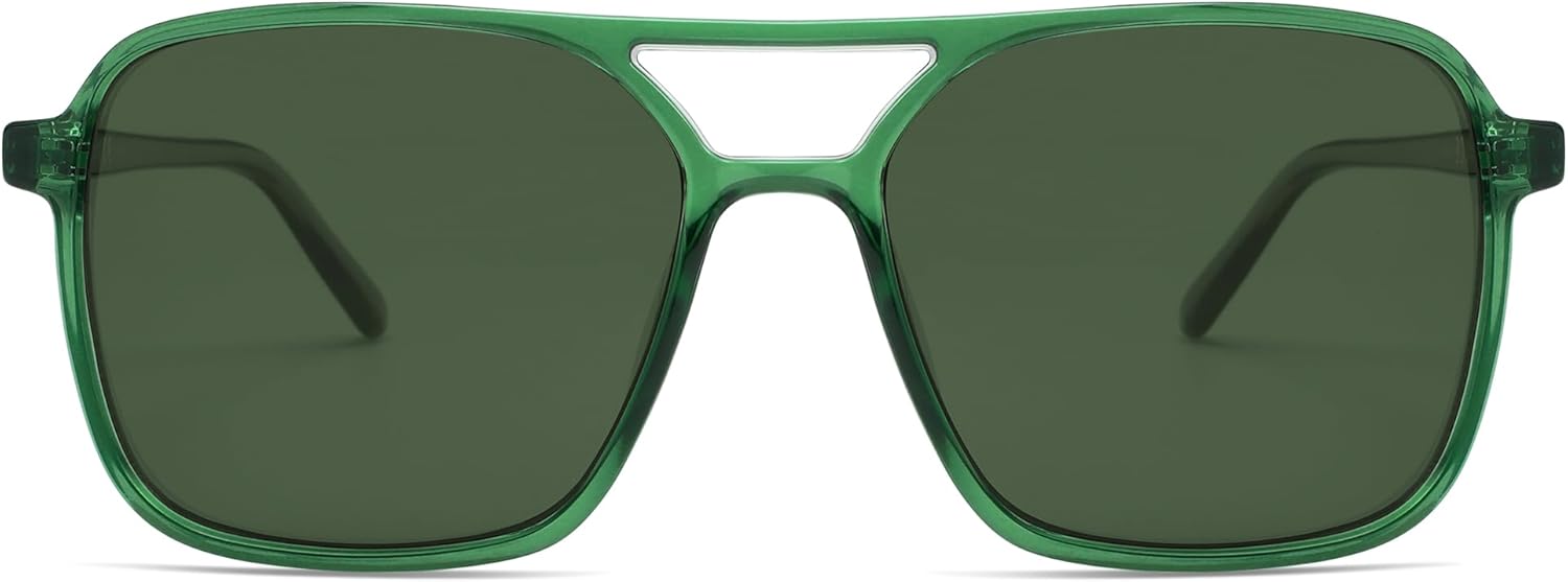 

SOJOS Модные винтажные солнцезащитные очки-авиаторы квадратной формы для женщин и мужчин, ретро 70-х, защита от ультрафиолета UV400, женские солнцезащитные очки SJ2327, Green/Green