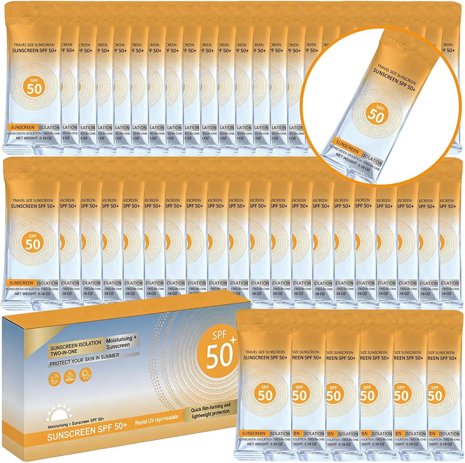 Солнцезащитный лосьон Sulily SPF 50+ PA++++, 30 шт. по 1 г
