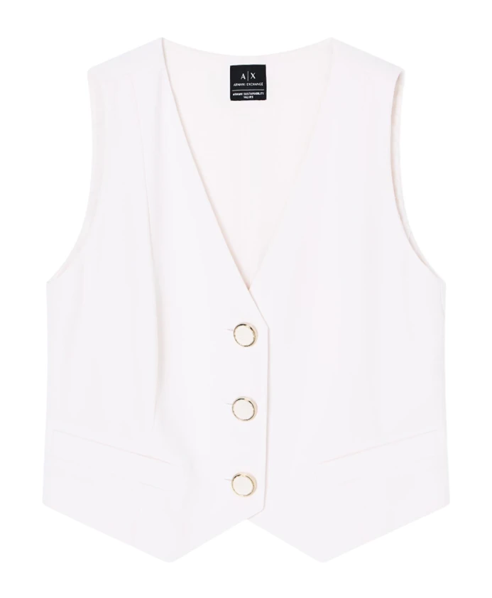 

Стильные жакеты с V-образным вырезом и пуговицами Armani Exchange, белый