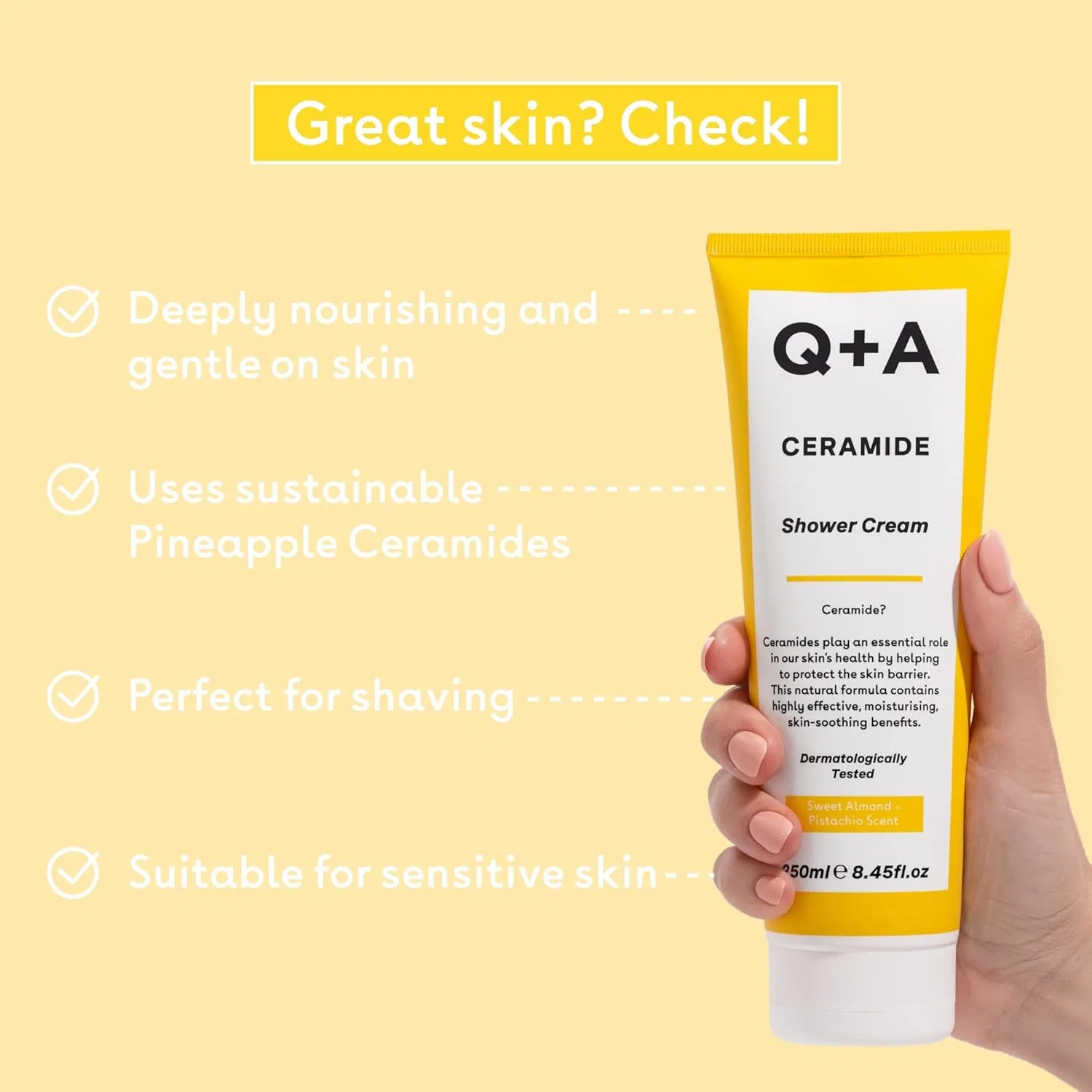 Крем-гель для душа Q+A Ceramide Shower Cream с керамидами ‎Q+A — фото 3