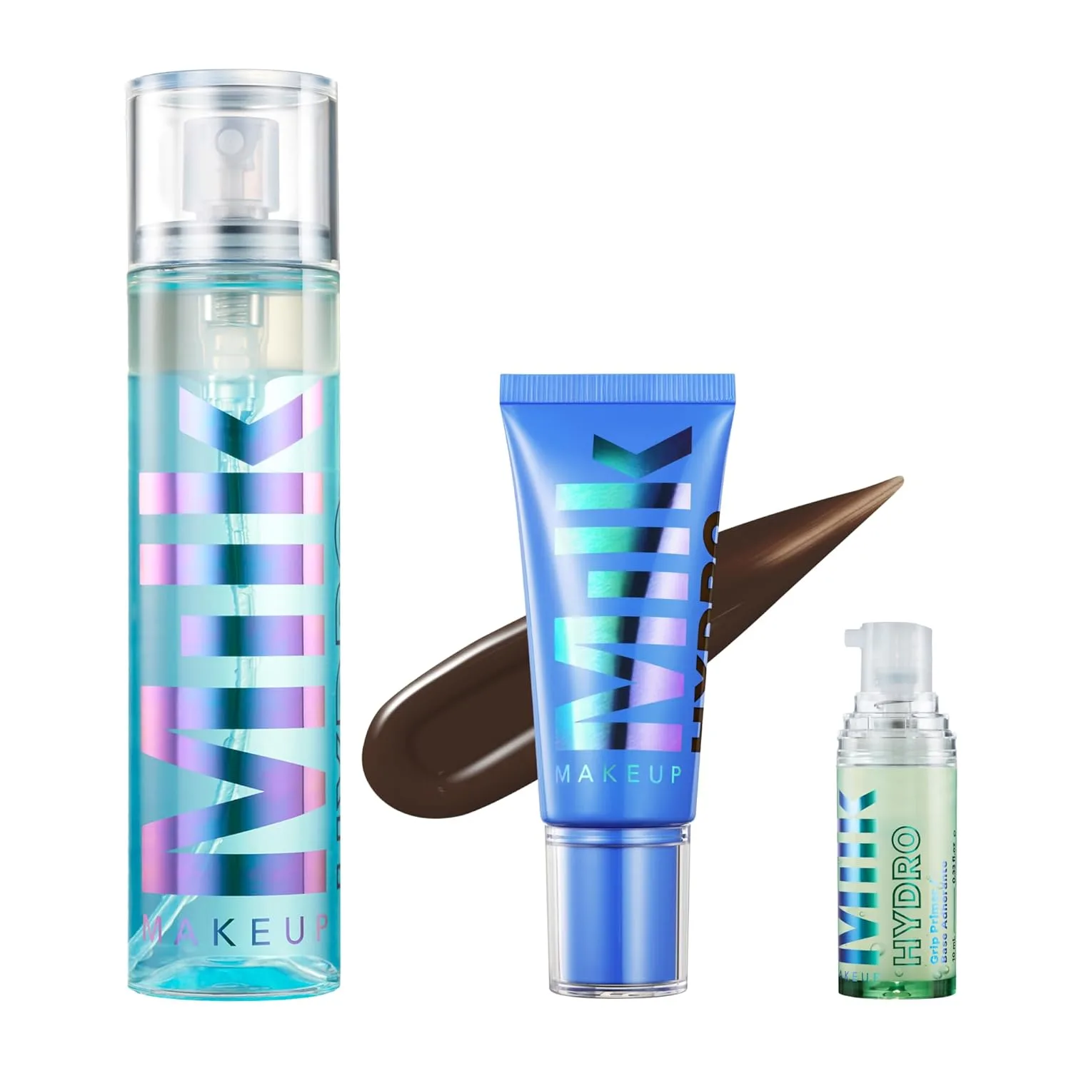Набор Milk Makeup Hydro Grip Bundle с праймером, фиксирующим спреем и тональным кремом (15) - увлажняет лицо и фиксирует макияж до 12 часов - легкая и стойкая текстура благодаря гиалуроновой кислоте.