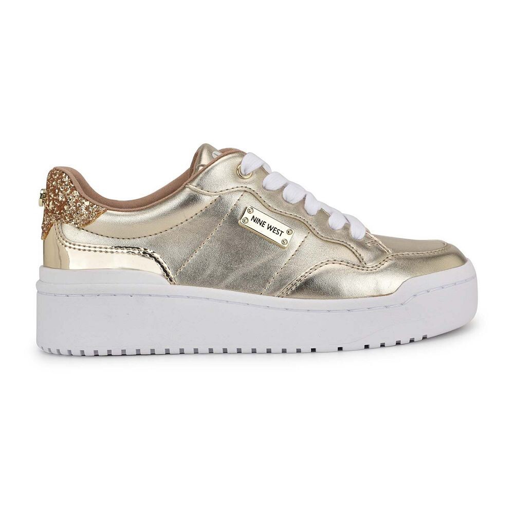 Женские повседневные кроссовки на платформе на шнуровке Nine West Aleno, цвет Silver — фото 2