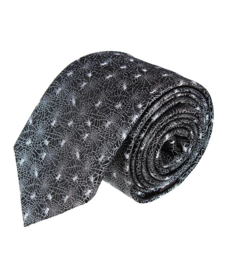 

Мужской шелковый галстук с рисунком паутины и изображением яда TRAFALGAR, Black