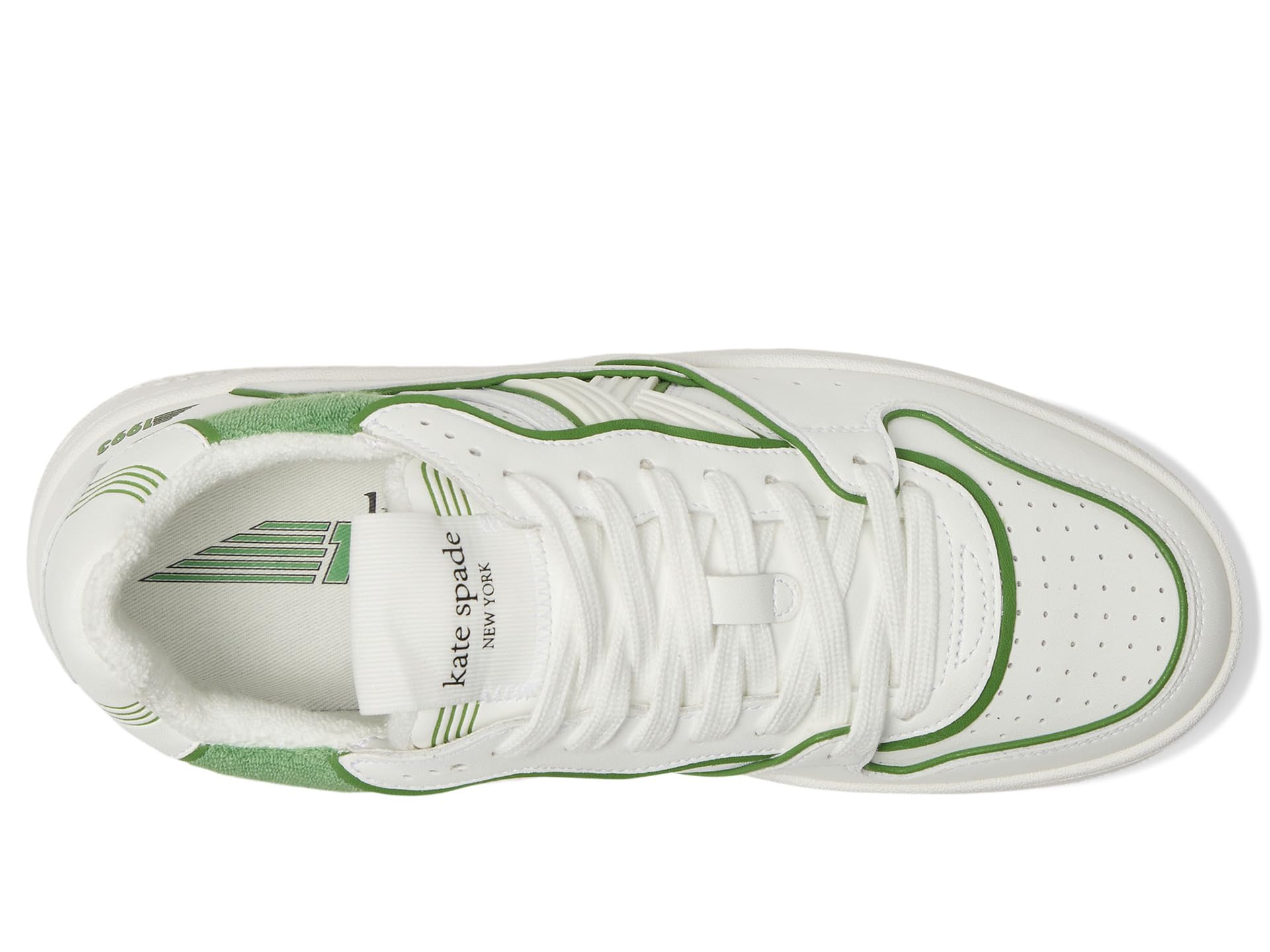 Кроссовки Kate Spade New York 93 Kicks Low Top Lace Up Sneaker, True White/KS Green — фото 2