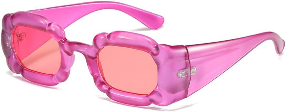 

Женские солнцезащитные очки конфетных цветов в стиле панк, винтажные градиентные, мужские солнцезащитные очки с нестандартной формой дужек, защита от ультрафиолета UV400 TYUVIVO, Rose Red