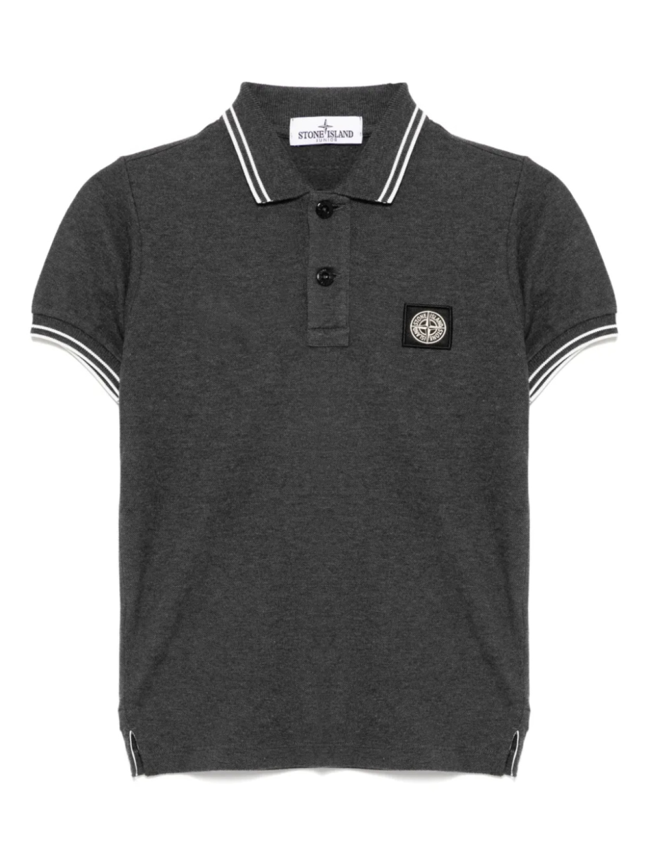 

Рубашка поло с логотипом Stone Island Junior, серый
