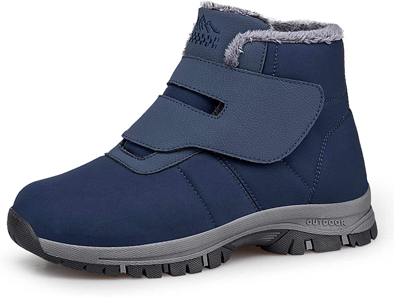 

Мужские зимние утепленные ботильоны TWODNAWK с меховой подкладкой, застежкой-липучкой, удобные с круглым носком, защитой от брызг, противоскользящие, для пеших походов и снега, для активного отдыха и работы, высокие хлопковые ботинки, синий