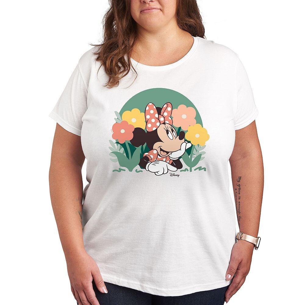 

Футболка с рисунком Минни Маус Плюс Цветы Disney's, белый
