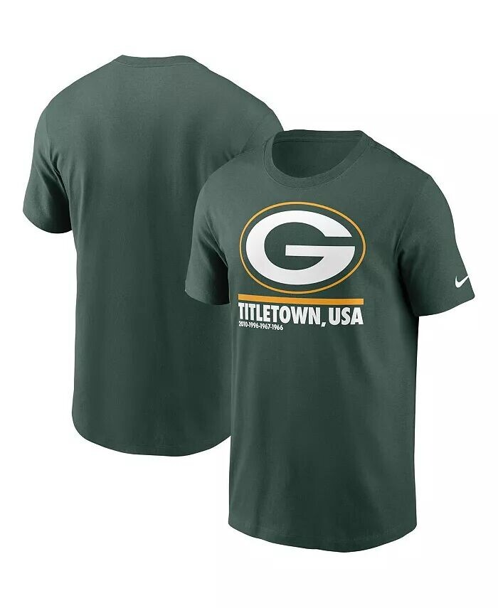 

Мужская зеленая футболка Green Bay Packers Hometown Collection Title Town Nike