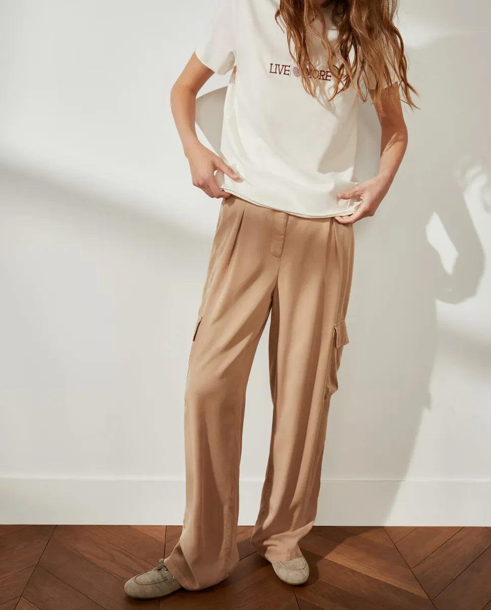 

Женские брюки-карго из тенселя Southern Cotton, цвет Visón claro
