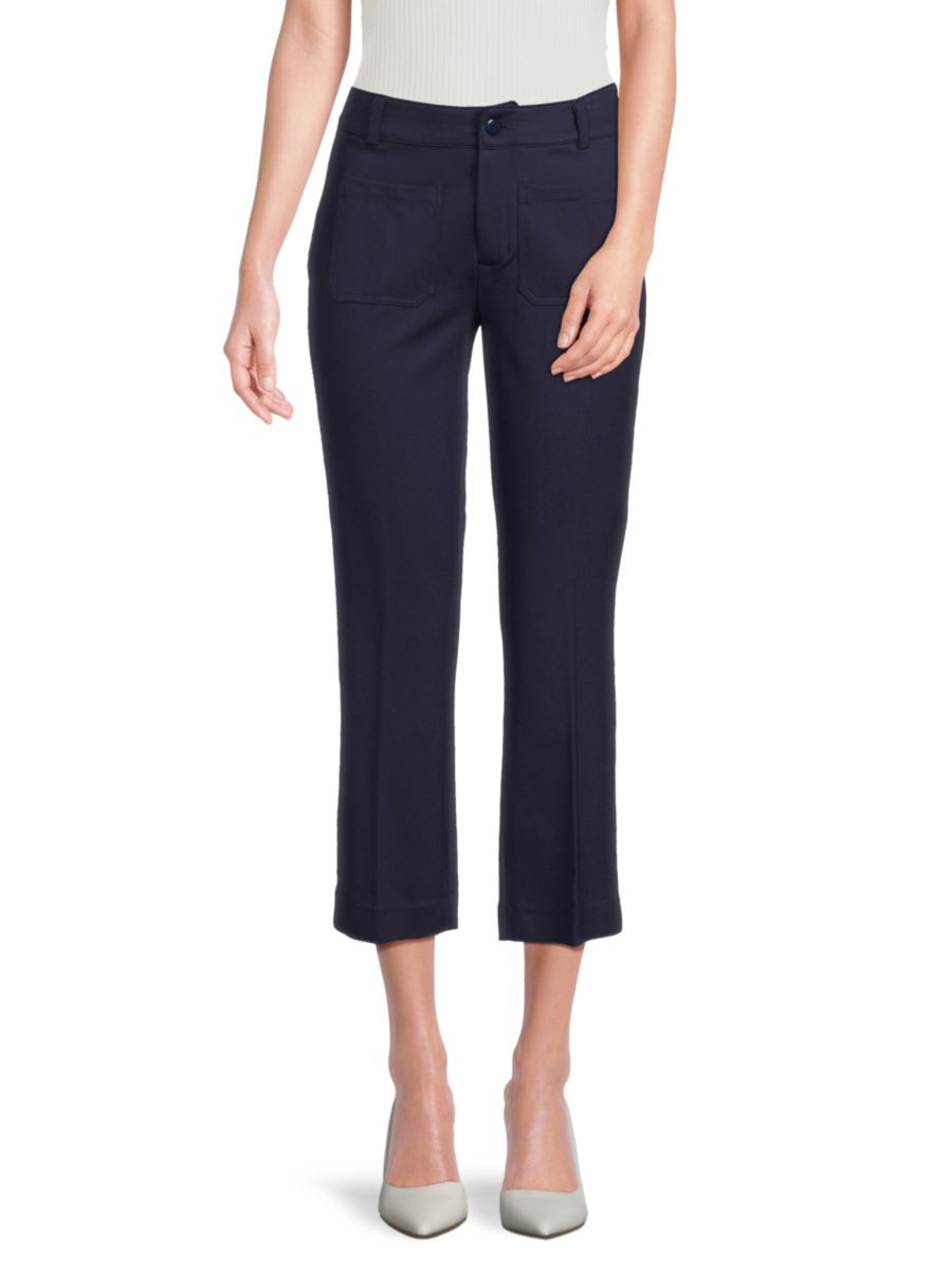 

Укороченные брюки Lola Flat Front Carpenter Saks Fifth Avenue, темно-синий
