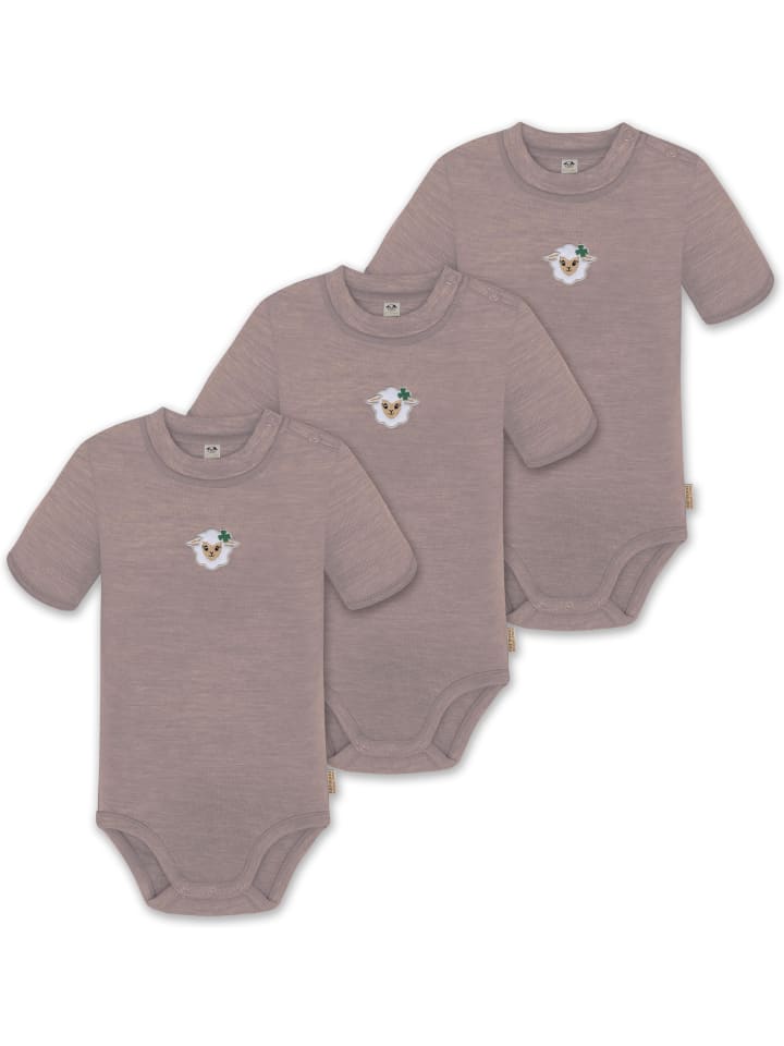 

Normani Outdoor Sports Комплект из 3 детских боди с короткими рукавами из мериносовой шерсти с застежками-кнопками, розового цвета