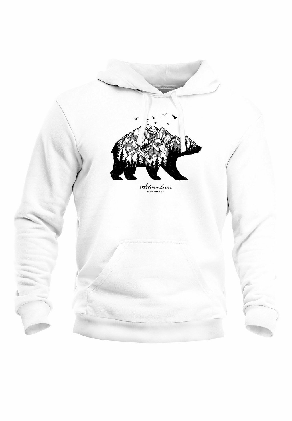 

Толстовка с капюшоном BÄR ABENTEUER BERGE WALD BEAR MOUNTAINS ADVENTURE Neverless, белый