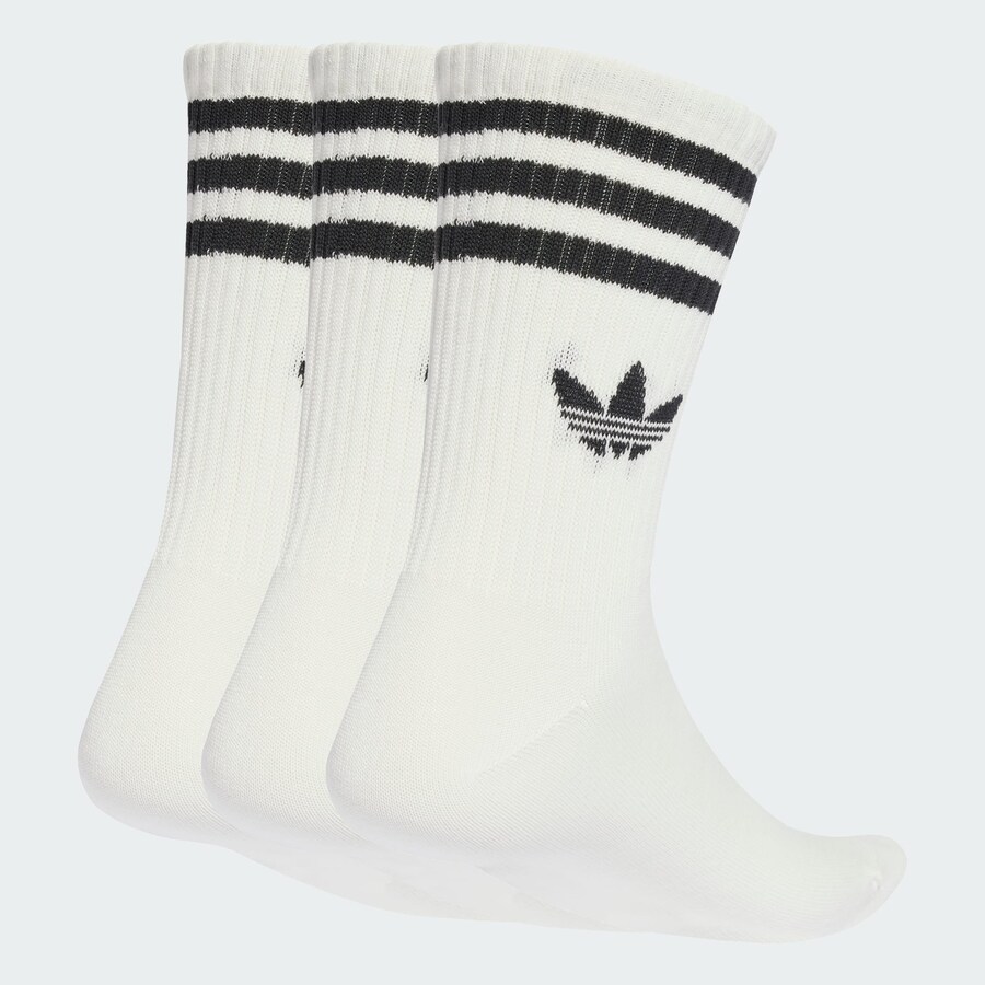 Носки ADIDAS ORIGINALS 3-Stripes Crew 3 Pairs, White — фото 2