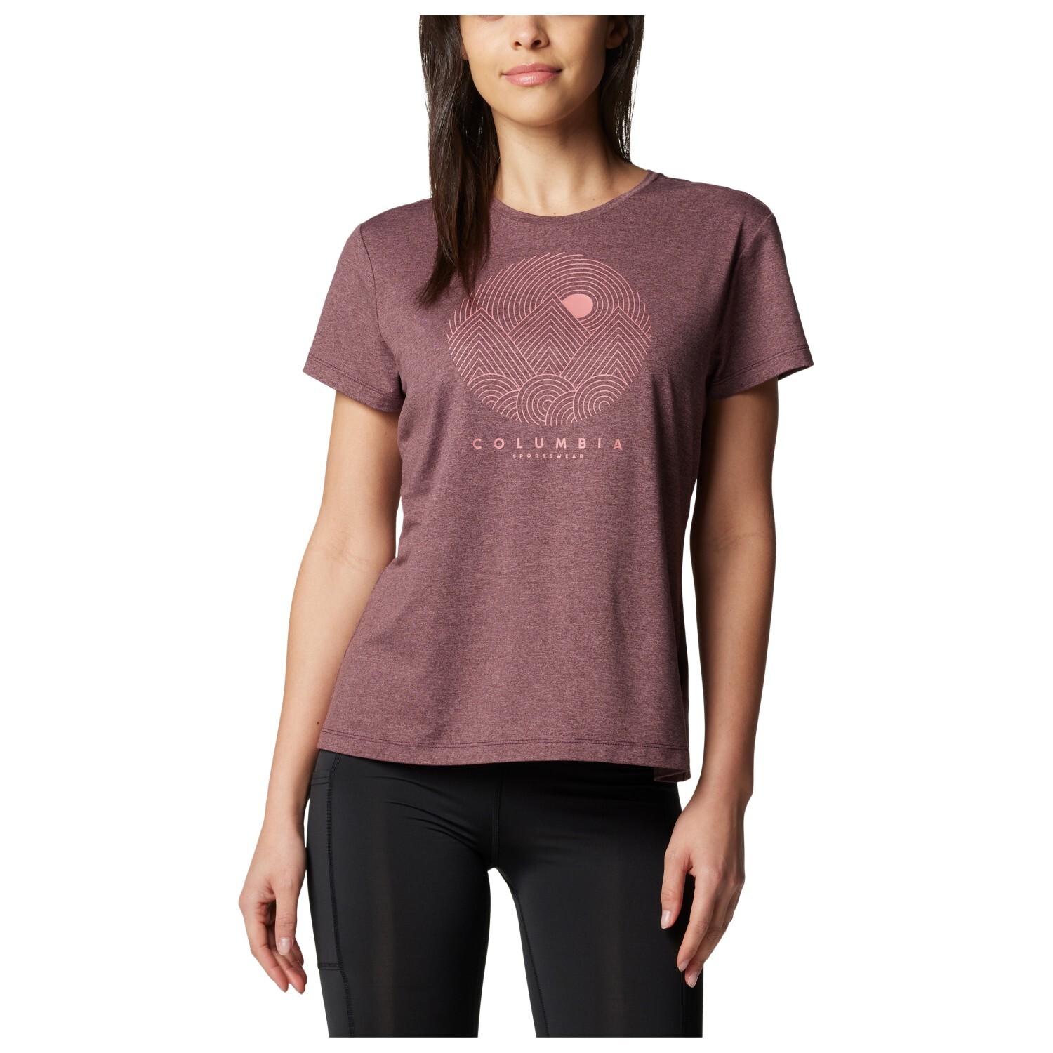 

Функциональная рубашка Columbia Sloan Ridge Graphic S/S Tee, цвет Moonvista Heather/Linear Landscape