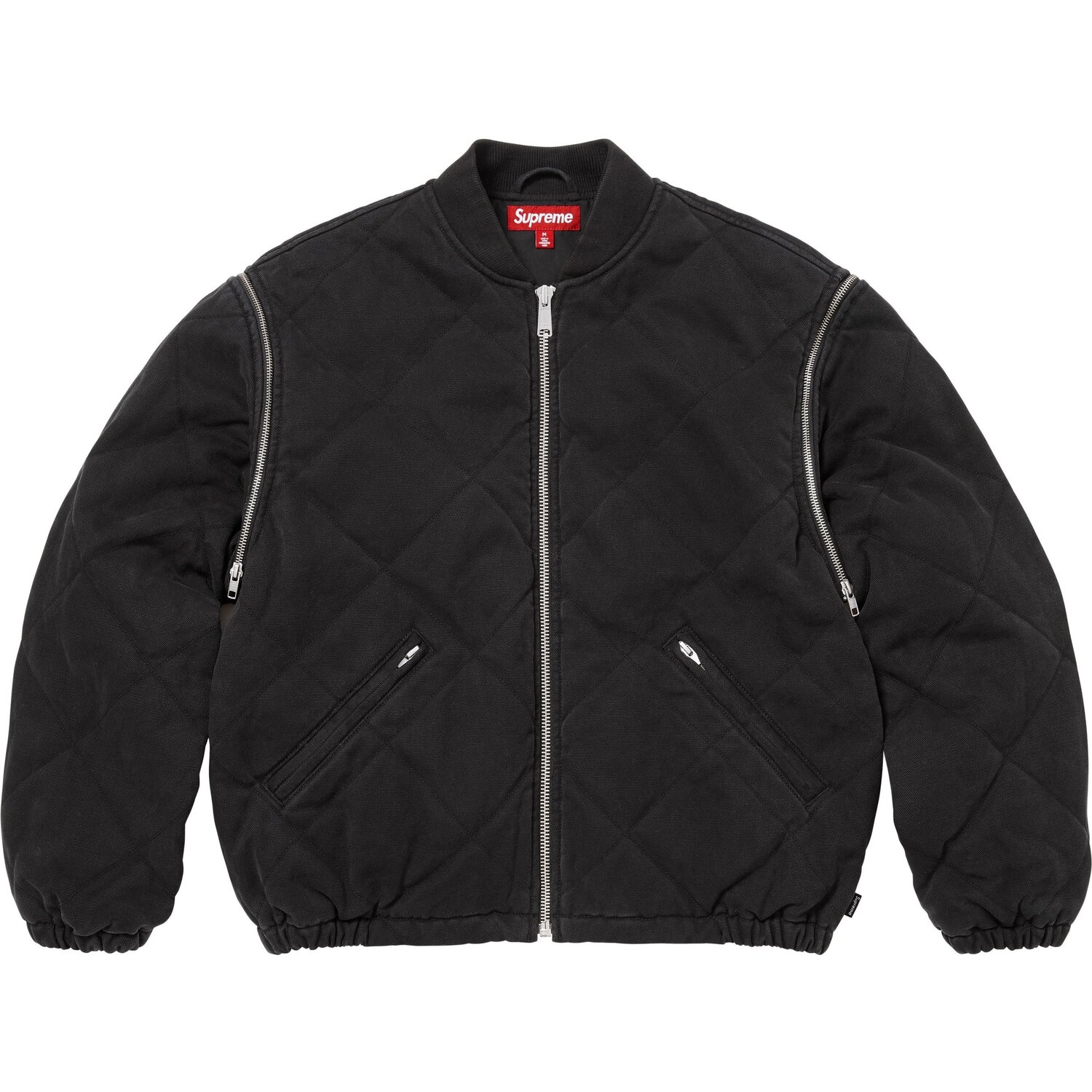 

Supreme Куртка-бомбер стёганая с отстёгивающимися рукавами унисекс, Black