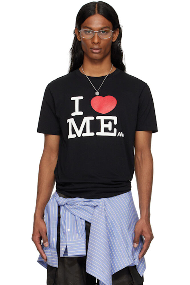 

Эксклюзивная черная футболка SSENSE «I Heart Me» с Дэнни Ashley Williams