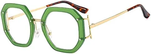 

Большие панк-солнцезащитные очки для женщин, градиентные солнцезащитные очки, женские защитные очки для улицы, защита от УФ-излучения UV400 MTZJH, C11green-clear