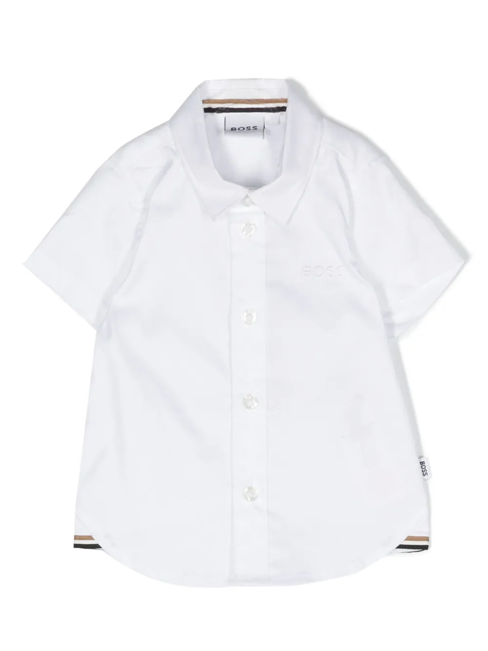 

Рубашка с вышитым логотипом BOSS Kidswear, белый