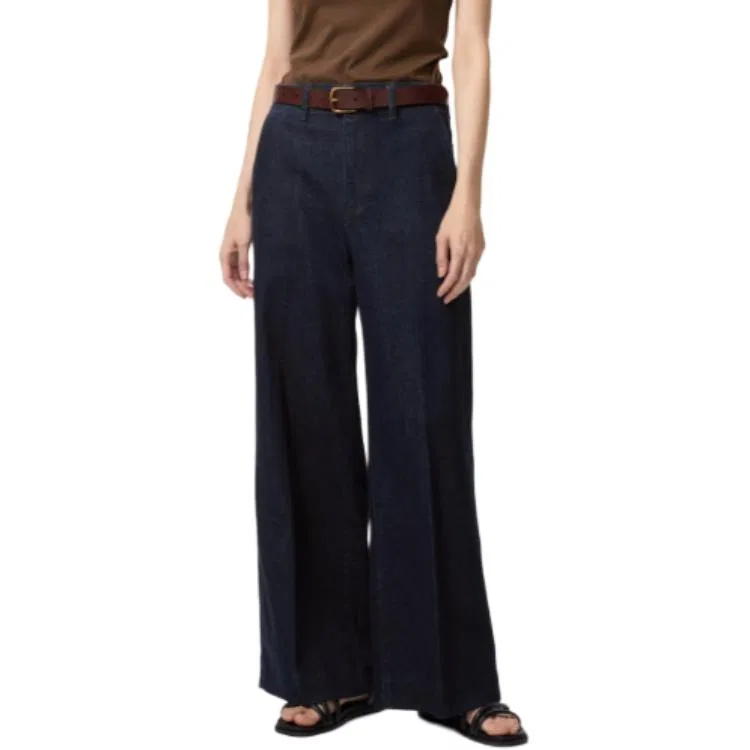 Джинсы с широкими штанинами UNIQLO Marine Blue