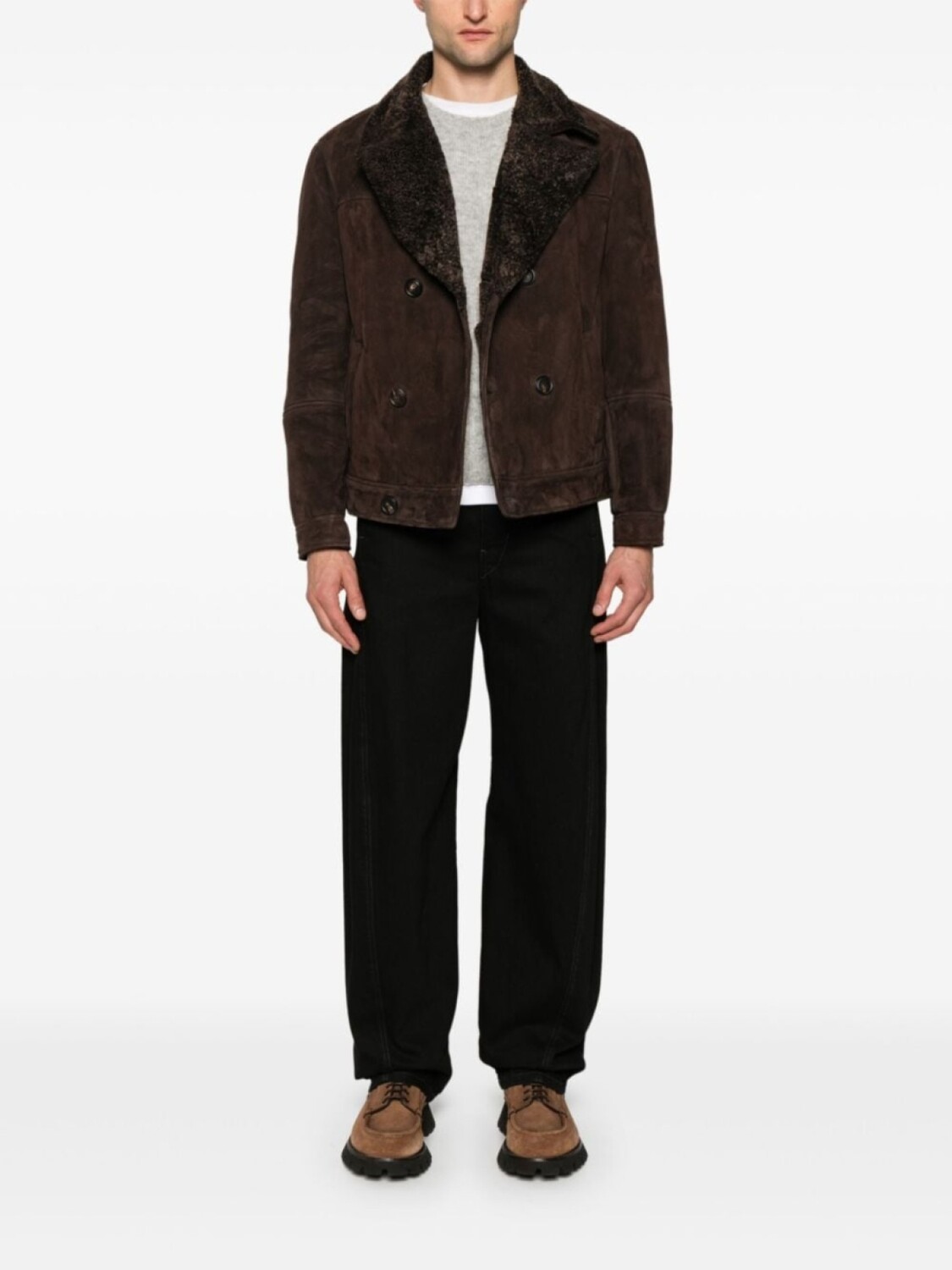 

Brunello Cucinelli двубортная дубленка, коричневый