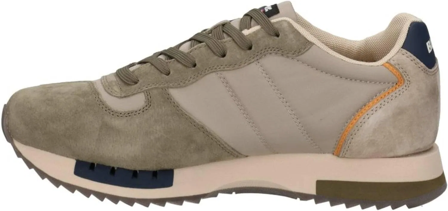 Мужские кроссовки Blauer QUEENS01 в ​​стиле милитари, бежево-зеленые, на шнуровке, замшевые — фото 3