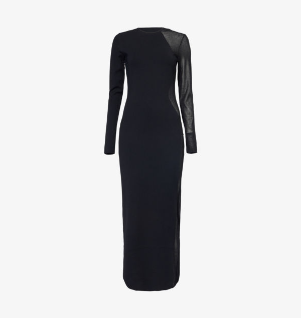 

Компактное чудо, трикотажное платье миди с круглым вырезом Stella Mccartney, черный