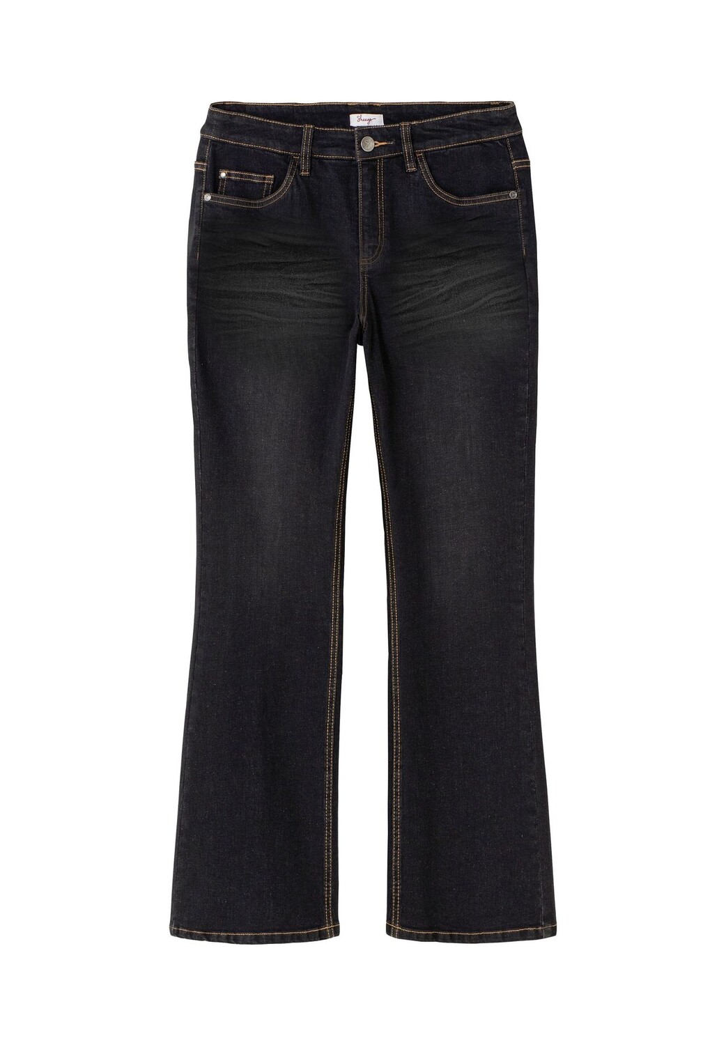 

Джинсы с поношенными эффектами, удлиненные sheego, цвет Black Denim
