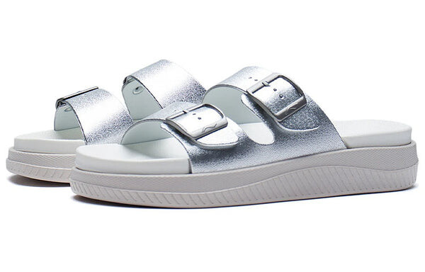 Тапочки clap stylish casual fashion silver slippers Li-Ning, серебряный — фото 4