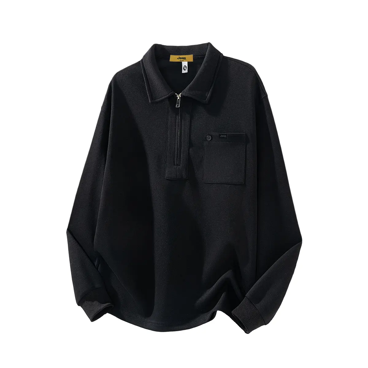

Свитшот Unisex Polo Collar Moderate Regular Jeep, черный