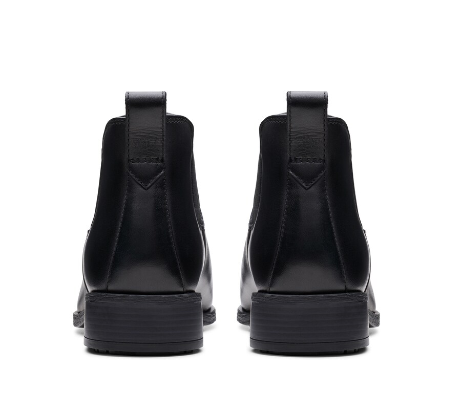 Ботинки женские челси CLARKS из гладкой кожи, черный — фото 2