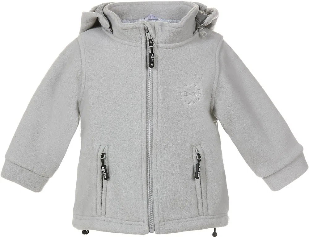 Детская флисовая куртка/флисовый пуловер "Clima-Fleece Windstopp Kids" серого цвета BMS