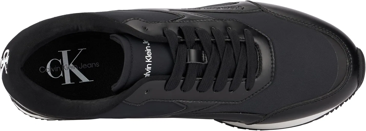 Многослойные кроссовки в стиле ретро Calvin Klein Herren Runner Schuhe, Black, Bright White — фото 3