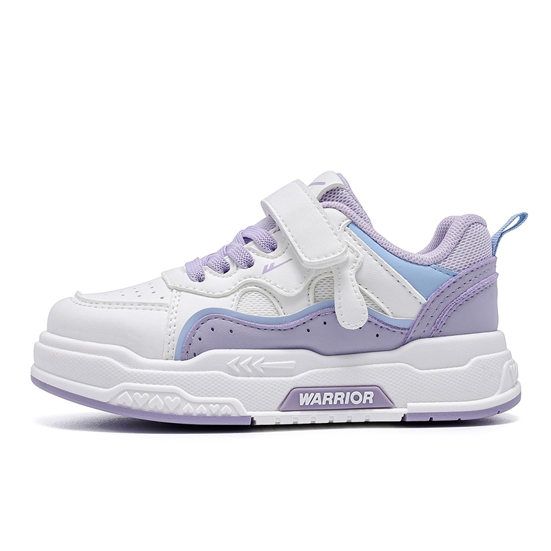 

Нескользящие, легкие, амортизирующие, низкие, детские кроссовки для скейтбординга WARRIOR, белый/синий/фиолетовый