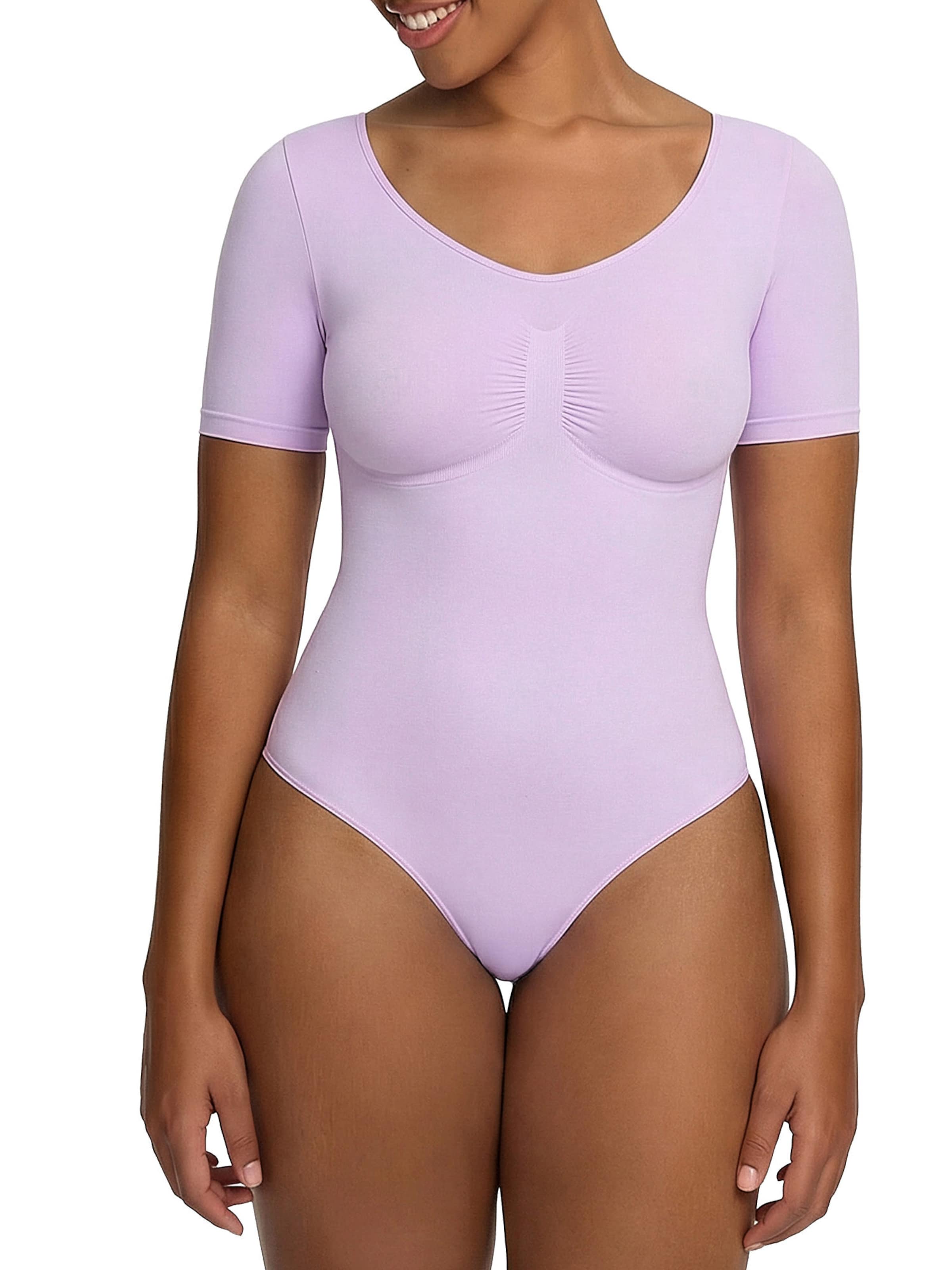 

Creamy Корректирующий боди 'T-Shirt Bodysuit Sculpting Shapewear mit String' в цвете Lavender
