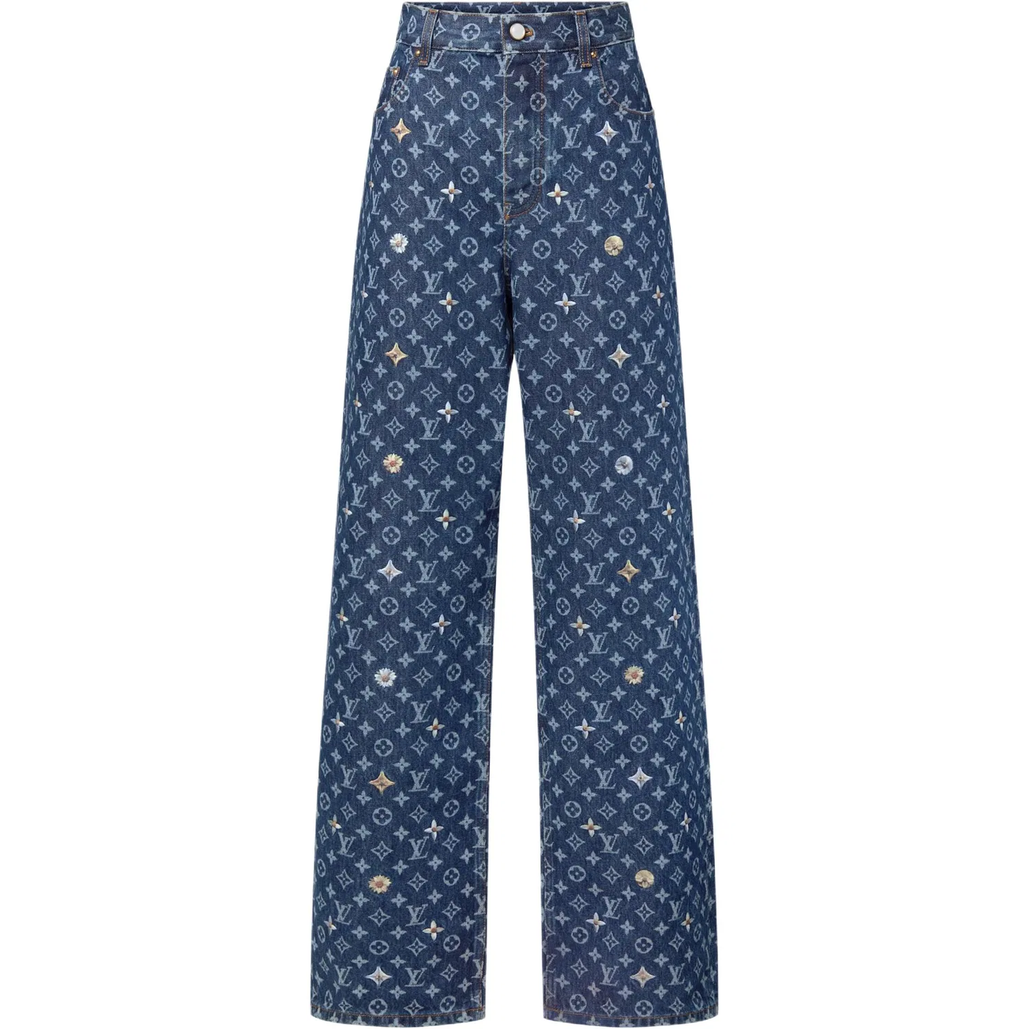 Джинсы Louis Vuitton Monogram Embroidered, синий
