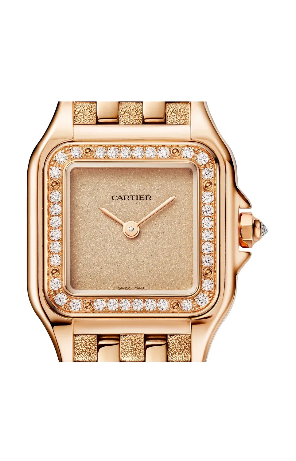 PANTHÈRE DE CARTIER МОДЕЛЬ МАЛАЯ, РОЗОВОЕ ЗОЛОТО, ДИАМАНТЫ, КВАРЦ - WJPN0058, золотой — фото 2