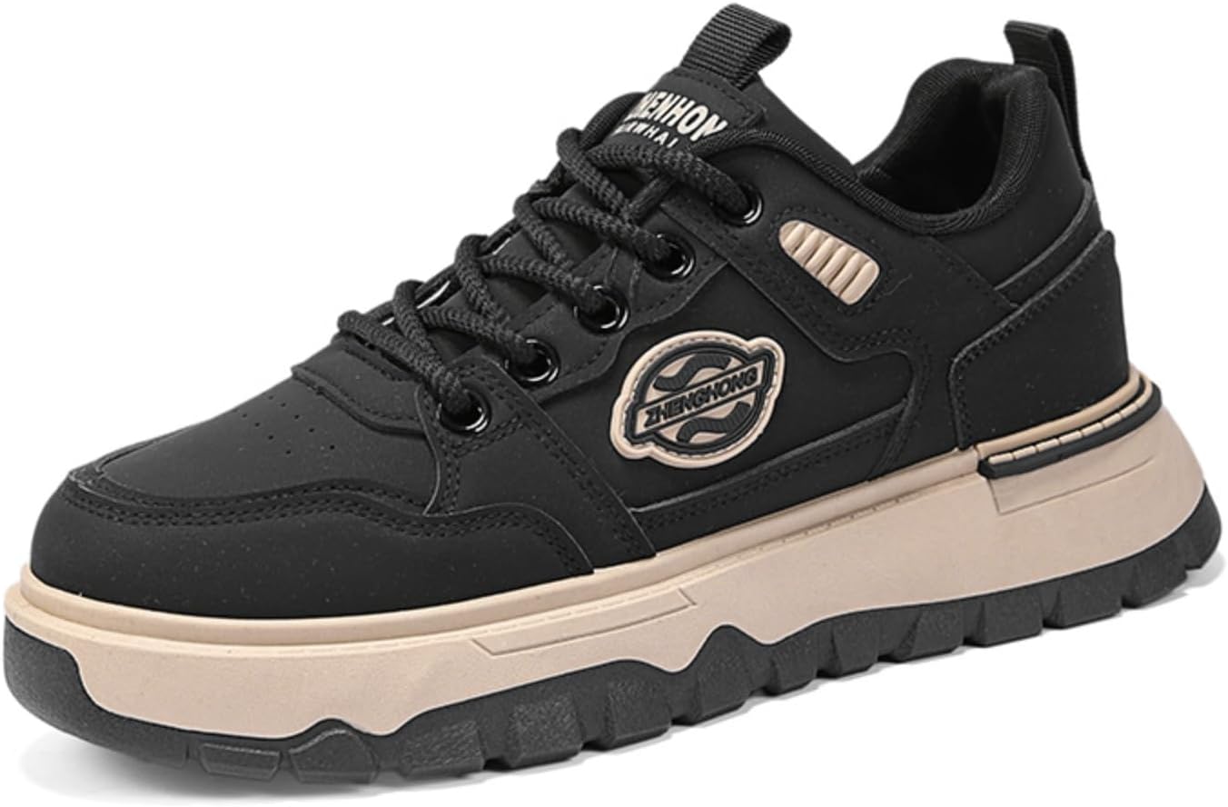 

Мужские кроссовки бежевого цвета с коричневыми акцентами средней посадки, стильные повседневные шнурованные туфли с уникальными деталями Aokisx