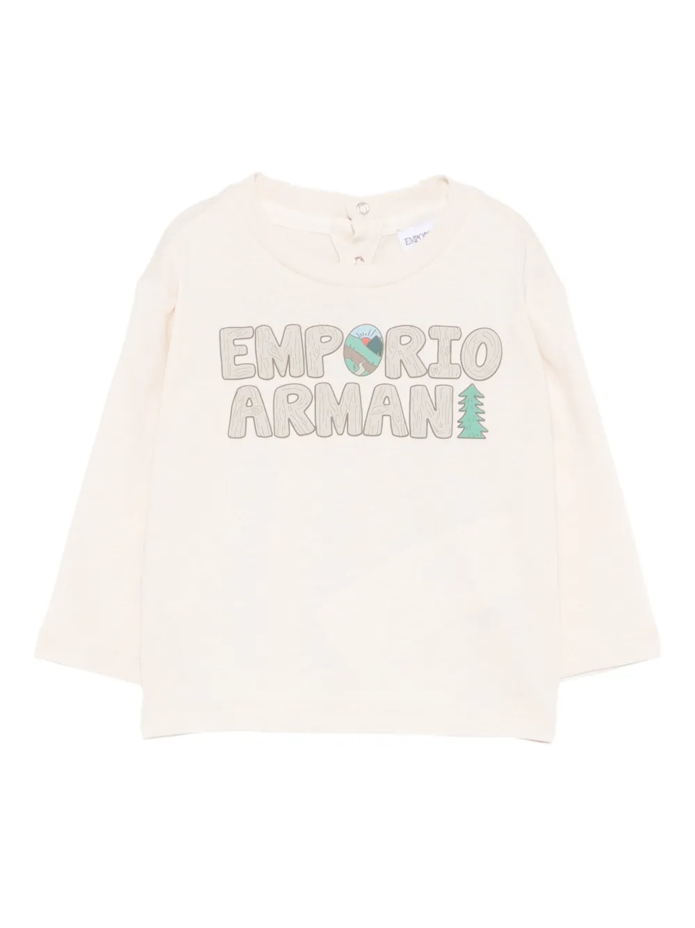 

Лонгслив с логотипом Emporio Armani Kids, нейтральный