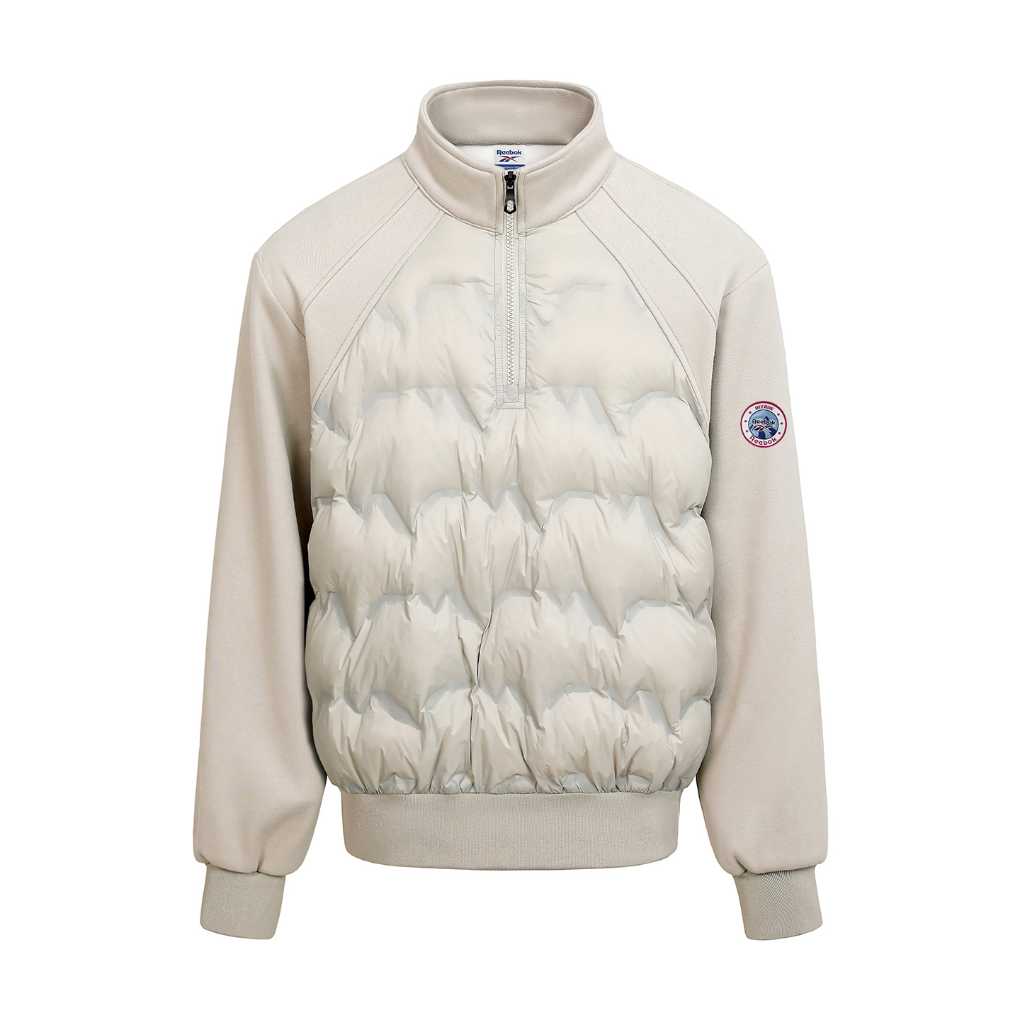 

Пуховики Unisex, воротник стойка, умеренная длина Reebok, хаки