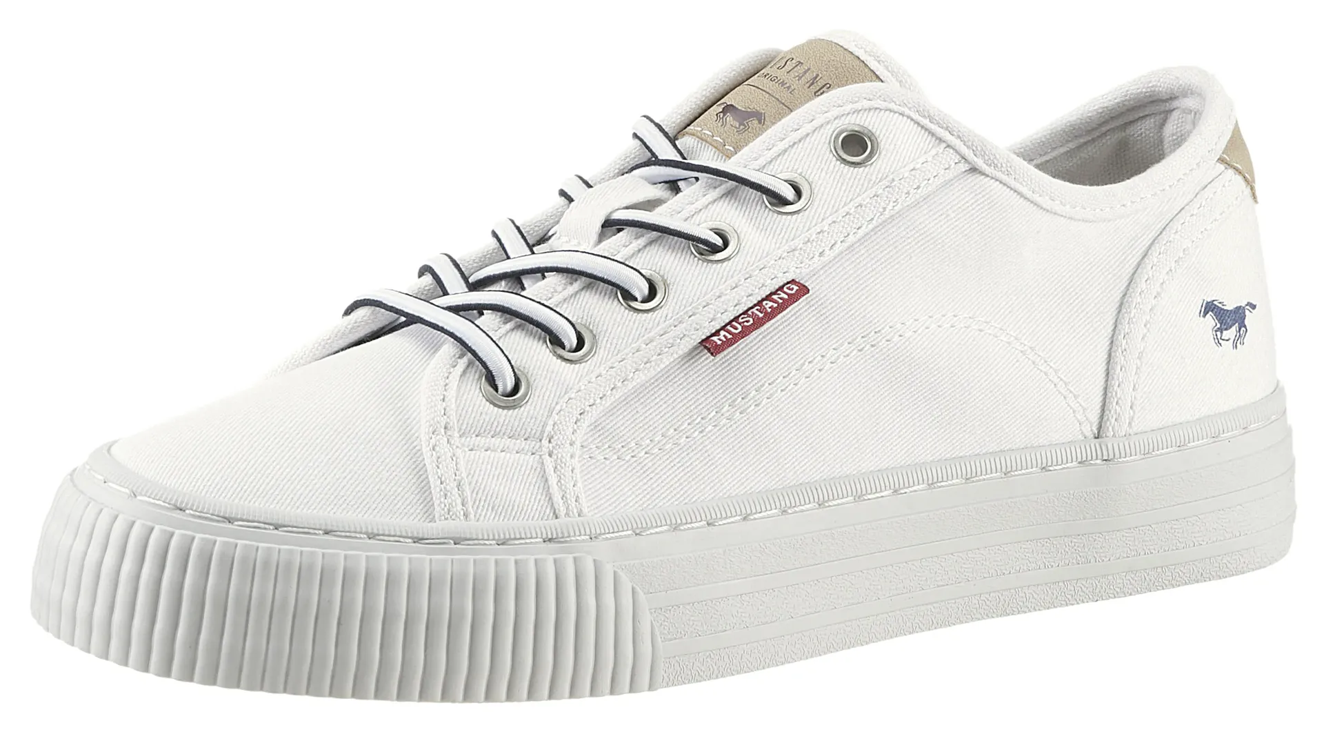 

Кроссовки без шнуровки Mustang Shoes, кроссовки на платформе, тапочки, повседневная обувь на резинке, белый